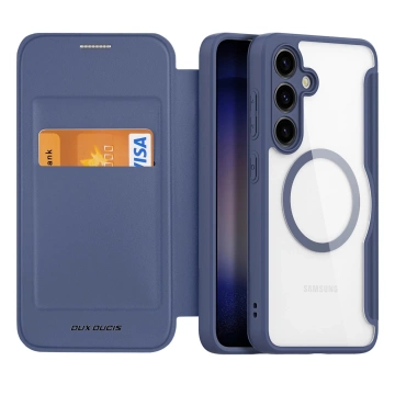 Чохол Dux Ducis Skin X Pro для Samsung S24 з магнітним кільцем і клапаном - синій