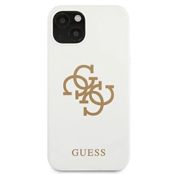 Guess GUHCP13SLS4GGWH iPhone 13 mini 5,4" bílé/bílé pevné pouzdro silikonové 4G logo