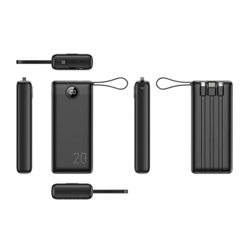 Powerbank External battery (POWER BANK) VEGER C20 - 20,000mAh (Micro Type C Lightning 8-pin) black W2047