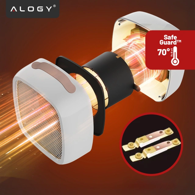 Elektrický ohrievač Farelka ventilátorový ohrievač mini 500W ohrievač stolný ohrievač pre Alogy biely