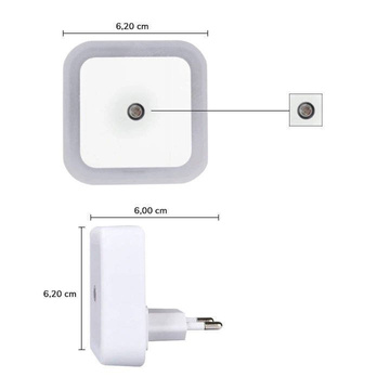 LED noční světlo se soumrakovým senzorem pro kontaktní bílé