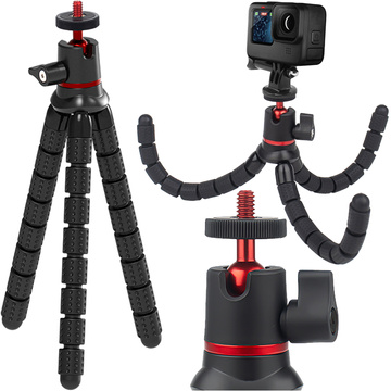 Flexible photo tripod mini flexible tripod for camera camera 1/4" Octopus tripod black tripod adapter