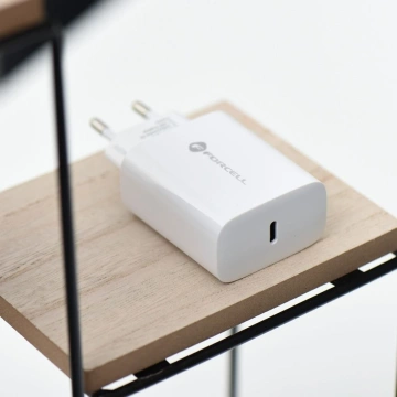 Швидкий зарядний пристрій Forcell Fast Charger 25W PD QC 4.0 USB-C Кабель USB-C - USB-C Білий