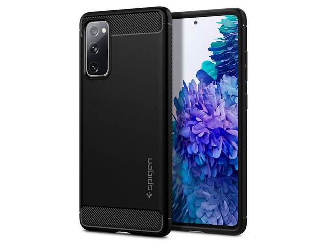 Puzdro Spigen Rugged Armor pre Samsung Galaxy S20 FE Matte Black Glass Alogy Full