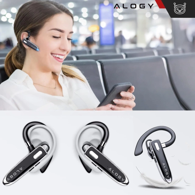 Kabelloses Headset für Bluetooth 4.0-Anrufe, Auto-Headset mit Display V8 Schwarz