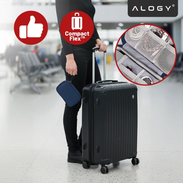 Pouzdro na cestovní doplňky, organizér na kabely, nabíječky, telefon a powerbanku, multifunkční a kompaktní 21 x 12,5 x 5 cm, Alogy TravelPack™ – tmavě modrá
