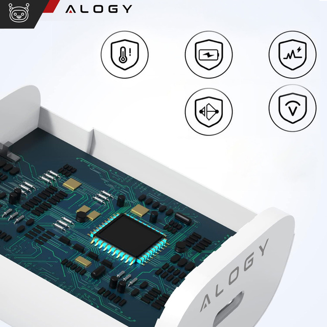 USB-C typ C PD Premium nástěnná nabíječka rychlá 45W 3A kabel typu C 1M Alogy White