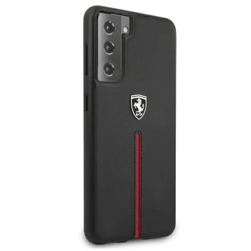 Ferrari Hardcase для Samsung Galaxy S21 чорний/чорний жорсткий чохол Off Track Leather Nylon Stripe