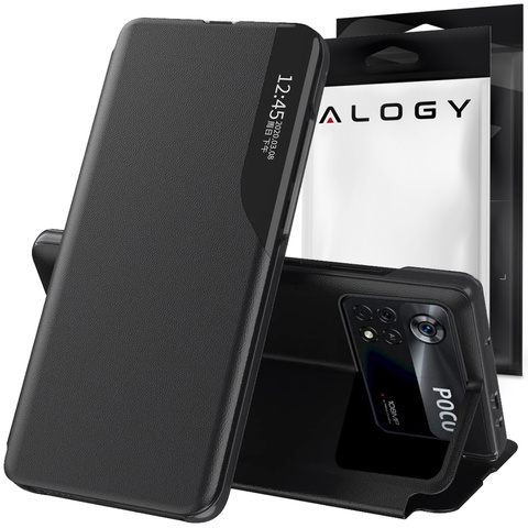 Kožené puzdro na peňaženku Alogy Smart View Cover Flip pre Xiaomi Poco M4 Pro 4G / LTE