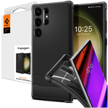 Telefón Spigen Rugged Armor pre Samsung Galaxy S23 Ultra Matte Black