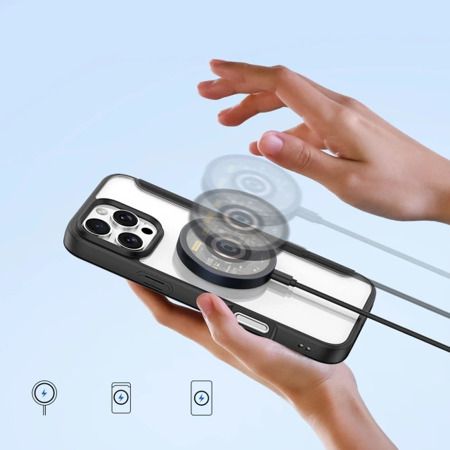 Flipový kryt MagSafe pro iPhone 16 Pro Dux Ducis Skin X Pro, černý