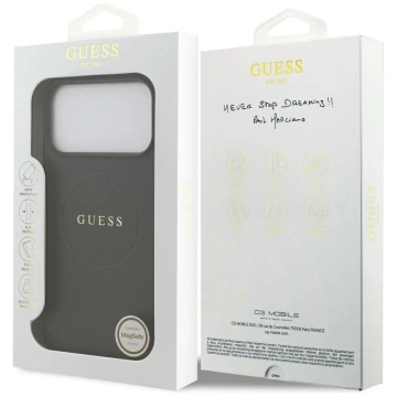 Etui do iPhone 17 Pro Max Guess Grained Ring MagSafe Black