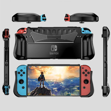 Чохол для Nintendo Switch OLED корпус кришка корпусу посилена ручка Alogy Black Glass