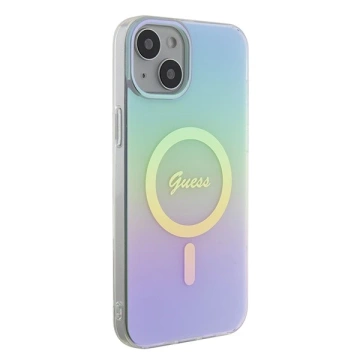 Etui Guess GUHMP15MHITSQ pro iPhone 15 Plus 6,7" pevný obal IML Iridescent MagSafe turkusowy/tyrkysový