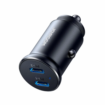 Joyroom JR-CCN06 30W Metal Car Charger, 2x USB-C – Black