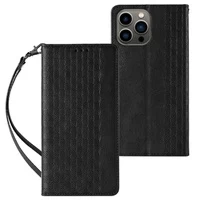 Magnet Strap Case Case pro iPhone 13 Pro Pouch Wallet Mini Lanyard Pendant Black