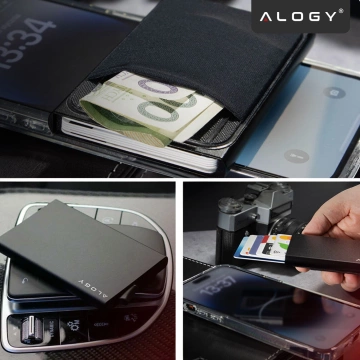Alogy Anti-Theft Peňaženka RFID Smart Card držiak čierny