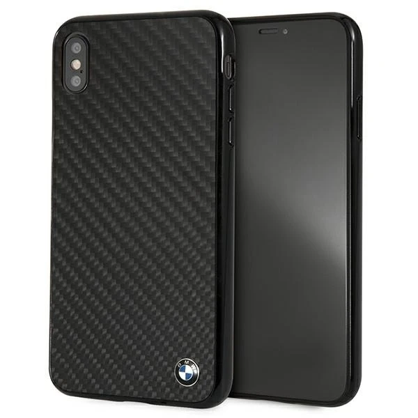 BMW BMHCI65MBC pevné ochranné puzdro na telefón pre Apple iPhone Xs Max čierne/čierne Siganture-Carbon