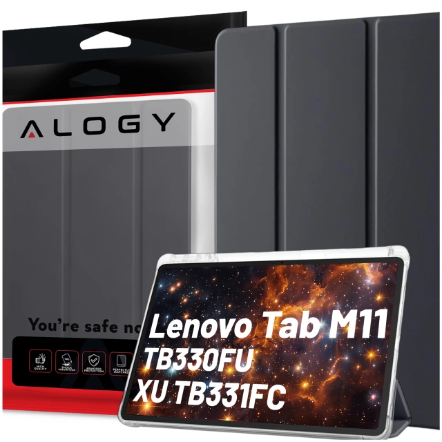 Lenovo Tab M11 10.95" TB330FU/TB330XU/TB331FC Smart Case Pencil with Flip Cover Alogy Black-Transparent