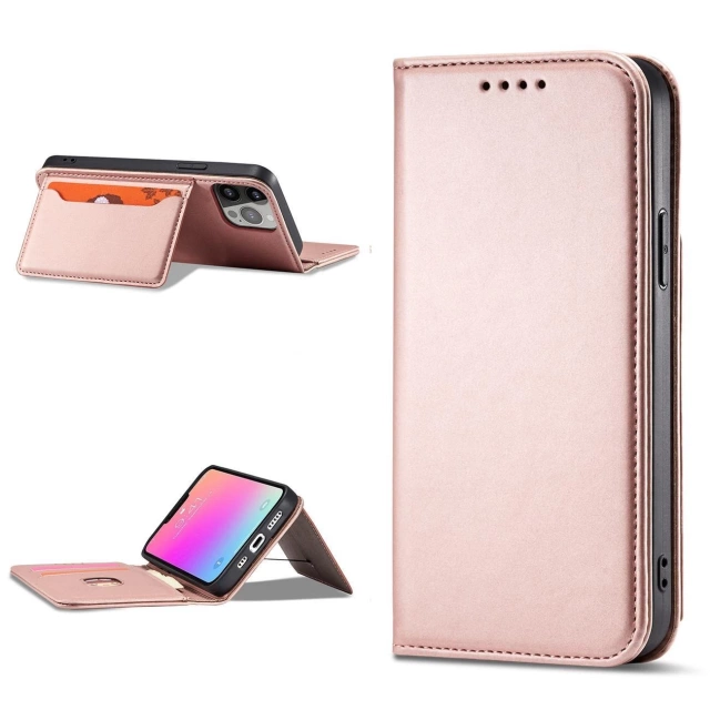 Puzdro na magnetickú kartu pre iPhone 13 Pro Max Pouch Card Wallet Card Holder Card Pink