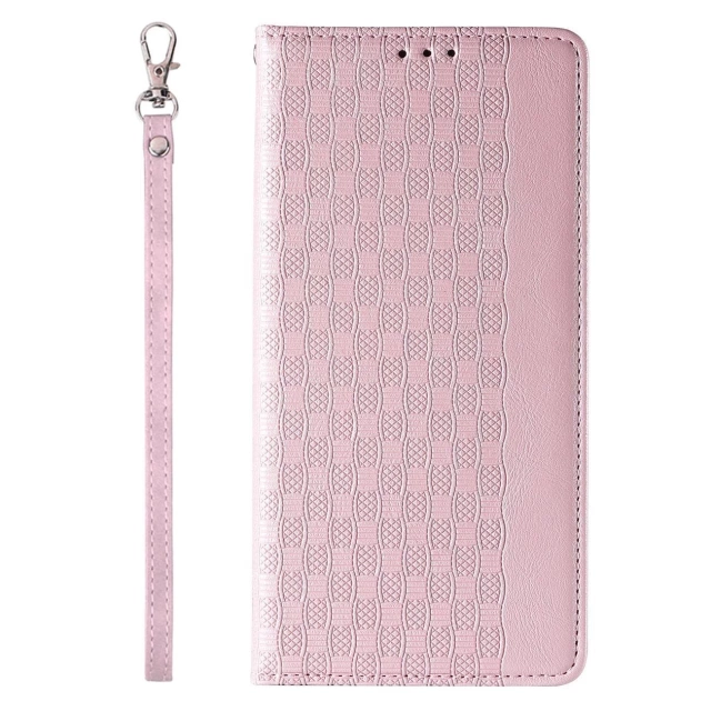 Magnet Strap Case iPhone 13 Pro Max Case Wallet Mini Lanyard Pendant Pink