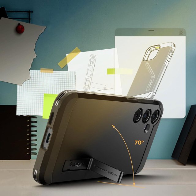 Etui do Samsung Galaxy A55 5G pancerne na telefon Spigen Tough Armor Case obudowa plecki Black