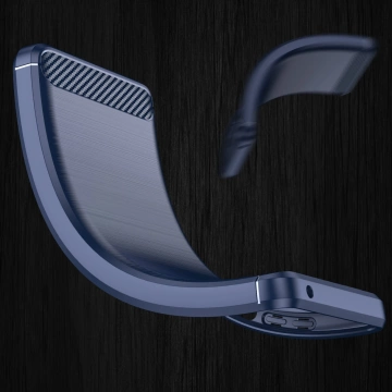 Pouzdro na telefon Carbon Case pro Samsung Galaxy S23 pružný silikonový karbonový kryt modrý