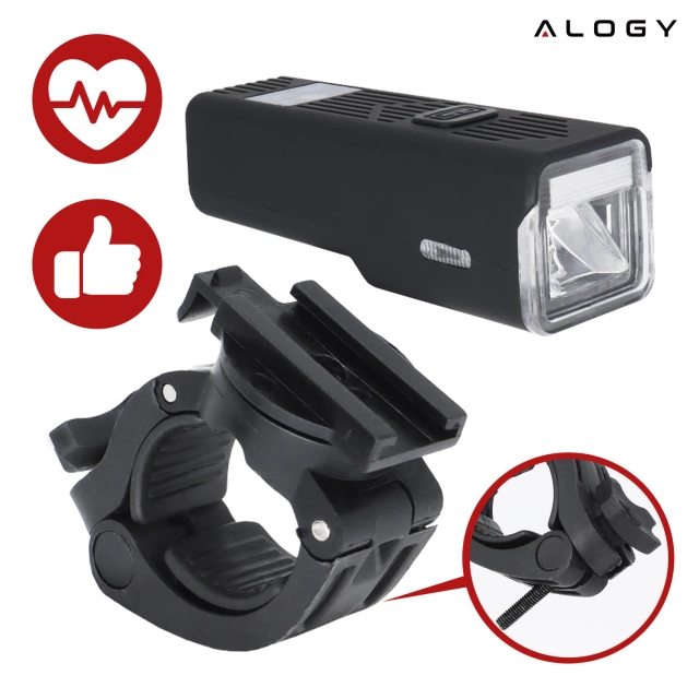 Světlo na kolo Přední LED světlo na kolo Osvětlení na kolo Vodotěsné IPX5 Alogy P12 Bike Light Black