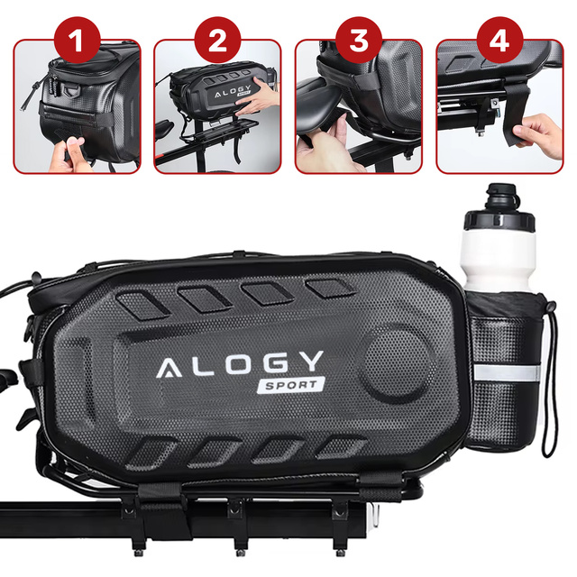 Alogy Sport RoadGear™ Schwarze 17L Hecktaschen-Gepäckträgertasche, wasserdicht