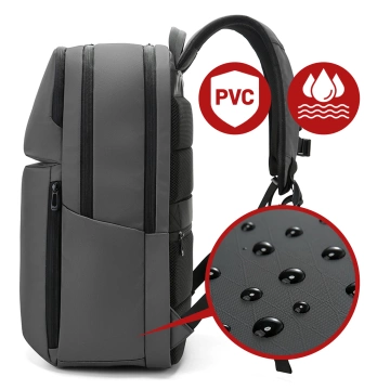 Bange vodeodolný batoh na 15,6" notebook, mestský cestovateľ, 45x30x16 cm, do práce, do lietadla, pánsky, dámsky, s USB portom Čierny