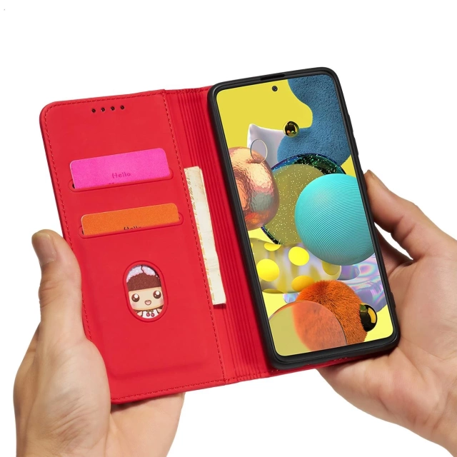 Magnet Card Case Case for Xiaomi Redmi Note 11 Pro Cover Card Wallet Stand Red