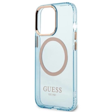 Etui Guess GUHMP13LHTCMB do iPhone 13 Pro / 13 6,1" hard case Gold Outline Translucent MagSafe