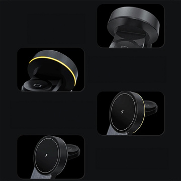 БЕЗДРОТОВИЙ ЗАРЯДНИЙ ПРИСТРІЙ TECH-PROTECT QI15W-A28 3IN1 МАГНІТНИЙ MAGSAFE ЧОРНИЙ