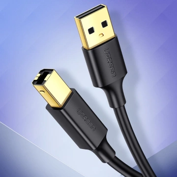 Kábel USB typu B UGREEN pre tlačiarne (samec) – USB 2.0 (samec) 480 Mb/s 1 m čierny (US135 20846)