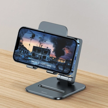 Baseus Desktop Biaxial Skladací kovový stojan na smartfón sivý (LUSZ000013)