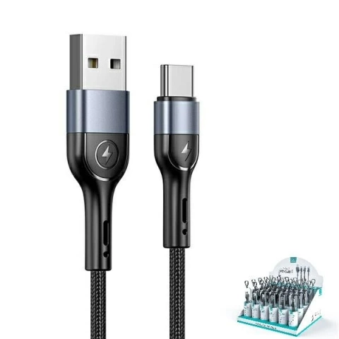 USAMS pletený kábel U55 2A USB-C 1ks pre sadu U55 čierna
