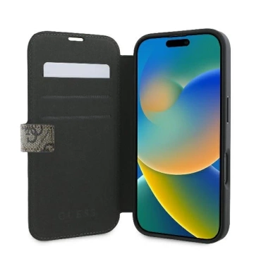 Чохол Guess GUBKP16M4GMGBR для iPhone 16 Plus 6.7" коричневий, з металевим логотипом, 4G