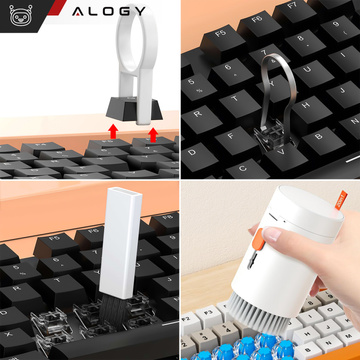 20in1 cleaning set for cleaning the phone keyboard, headphones, multifunctional cleaner, brush, Alogy Set, white