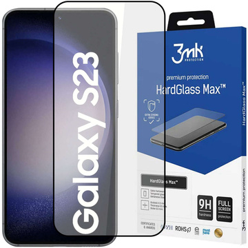 Tempered glass screen 3mk HardGlass Max for Samsung Galaxy S23 Black