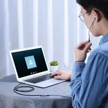 UGREEN kábel do AUX mini jack predlžovací adaptér 3,5 mm 1,5 m modrý (AV118)