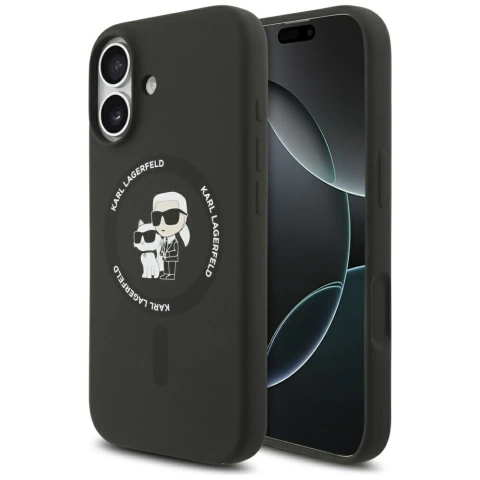 Etui Ochronne do iPhone 17 Karl Lagerfeld Silicone KC Body Ring MagSafe Czarny