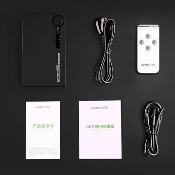 Uzelený přepínač rozdělovač HDMI - 3x HDMI 3D 4K 7,5 Gb/s 36 bitů na kanál černá (40234)