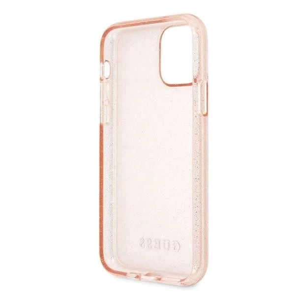 Guess GUHCN58PCGLPI iPhone 11 Pro różowy/рожевий жорсткий чохол з блискітками