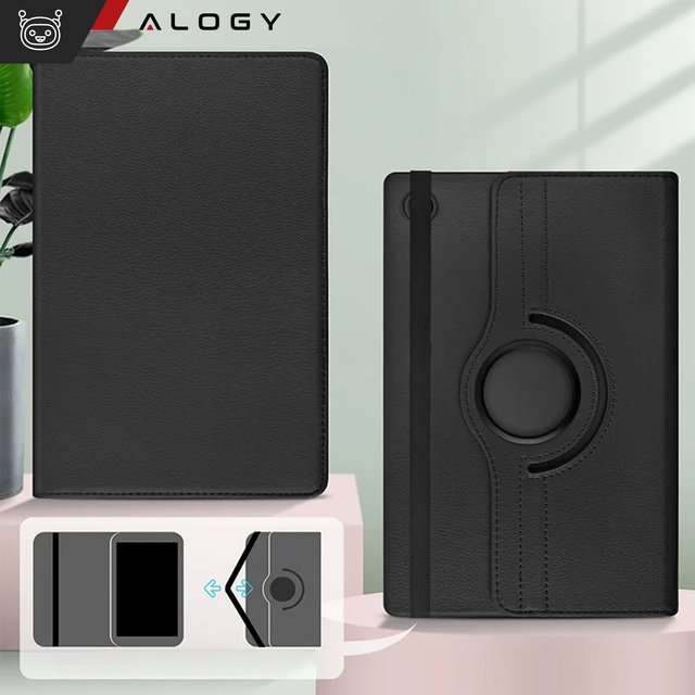 Etui do Samsung Galaxy Tab A11+ (X310/X315/X316) / A9+ 2023 11" (X210/X215/X216) obrotowe pokrowiec obudowa z klapką na tablet Case Alogy Czarne