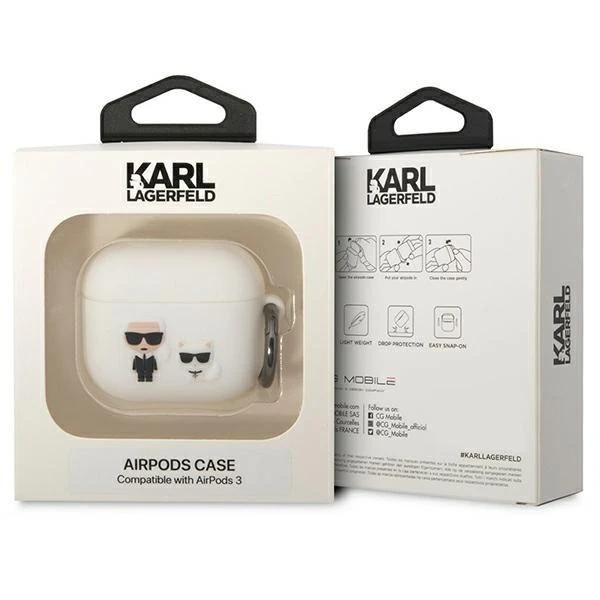Захисний чохол для навушників Karl Lagerfeld для AirPods 3 чохол білий/білий Силікон Karl