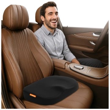 Ergonomický kancelářský sedák DR.MEDIC ComfySeat™ s oporou kostrče pro kancelářskou židli v autě, černý