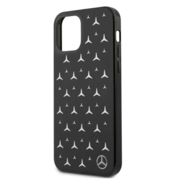 Mercedes MEHCP12MESPBK Schutzhülle für Apple iPhone 12 / 12 Pro 6.1" schwarz/schwarz Hardcase Silver Stars Pattern