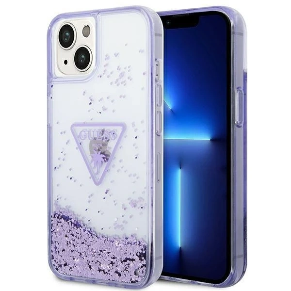 Etui Guess GUHCP14MLFCTPU do Apple iPhone 14 Plus 6,7" fioletowy/purple hardcase Liquid Glitter Palm Collection