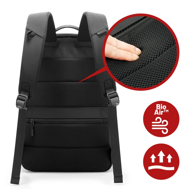 Bange 23L Waterproof Backpack for 16.4" Laptop – Roomy and Comfortable, Resistant and Breathable, City and Travel for Work and Airplane, Unisex – Black