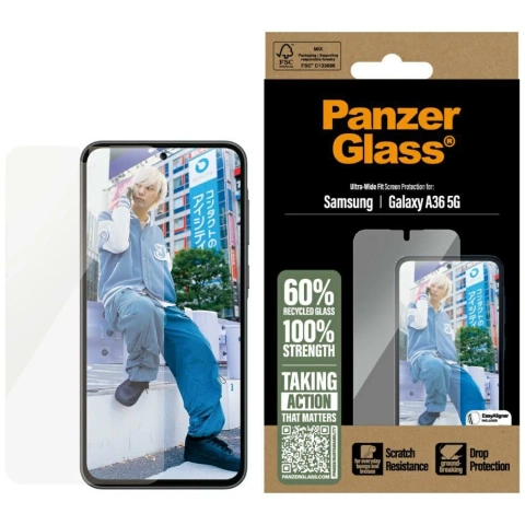 Tempered Glass for Samsung Galaxy A36 5G PanzerGlass Ultra-Wide Fit